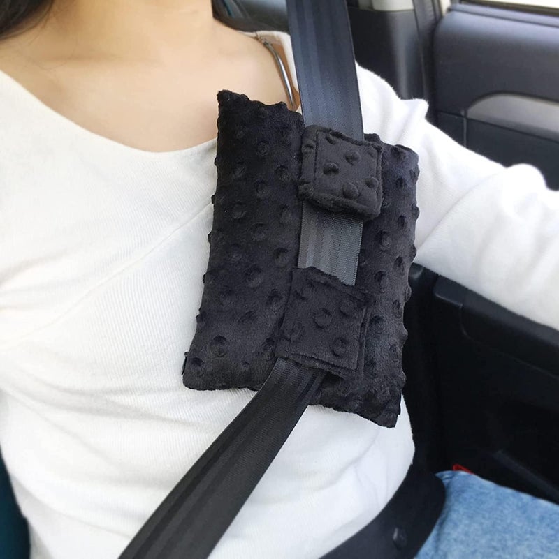HapiPoppy Port Pillows Chemo Port Pillow for Seatbelt Chest Protector Chemo Patients Pacemaker Heart Surgery Recovery Support Cushion Gifts Women Minky Dot Black - Image 1